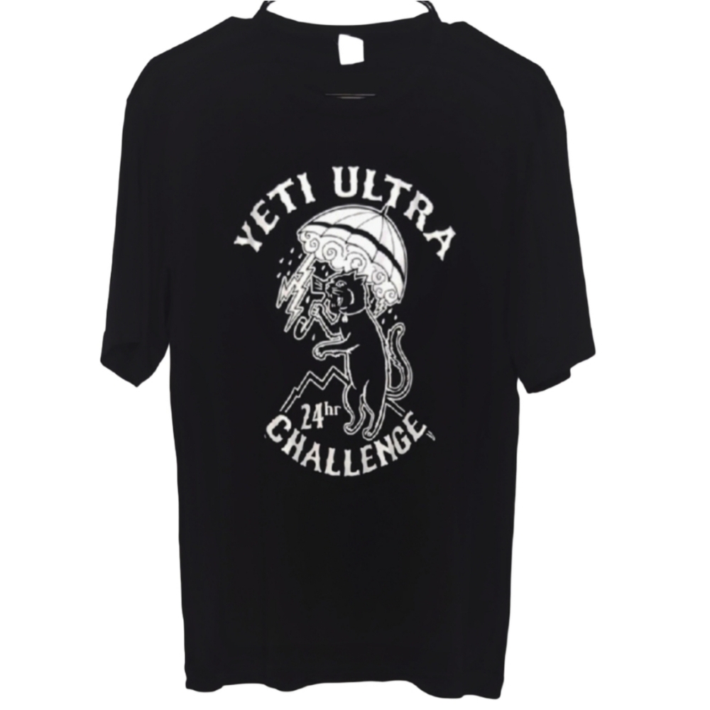 Yeti Ultra 24hr Challenge Men's Medium Black Stretchy Short Sleeve Tee Shirt